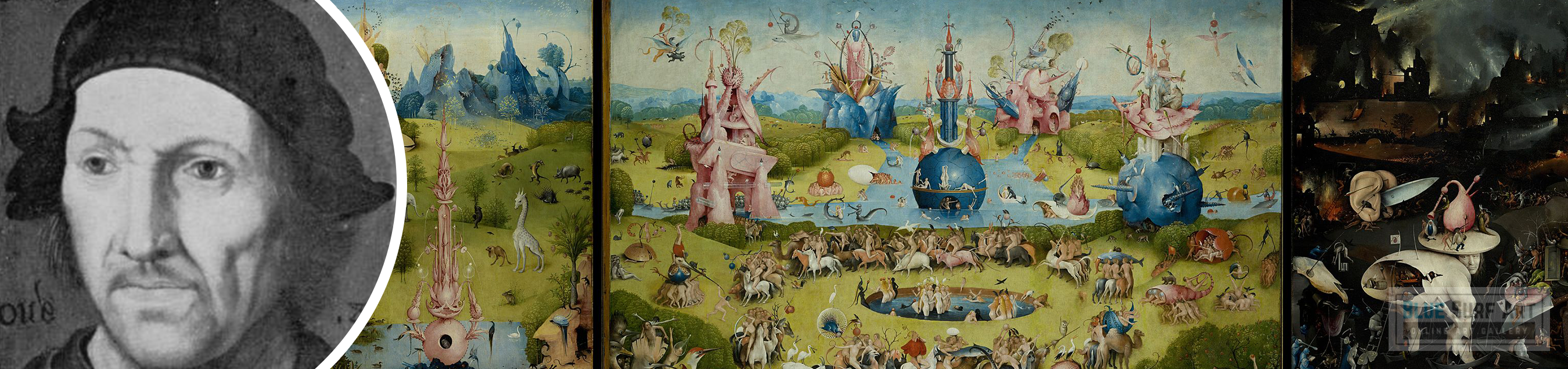 Hieronymus Bosch profile banner, Hieronymus Bosch wall art, Hieronymus Bosch reproduction