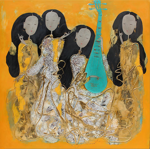 Amusement Asian Art Painting Oil on Canvas 100% Hand Painted Art