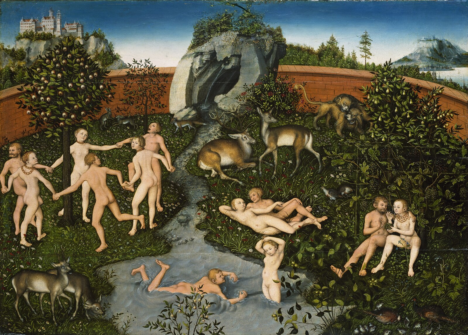 The Golden Age Lucas Cranach Reproduction 100% Hand Painted Art