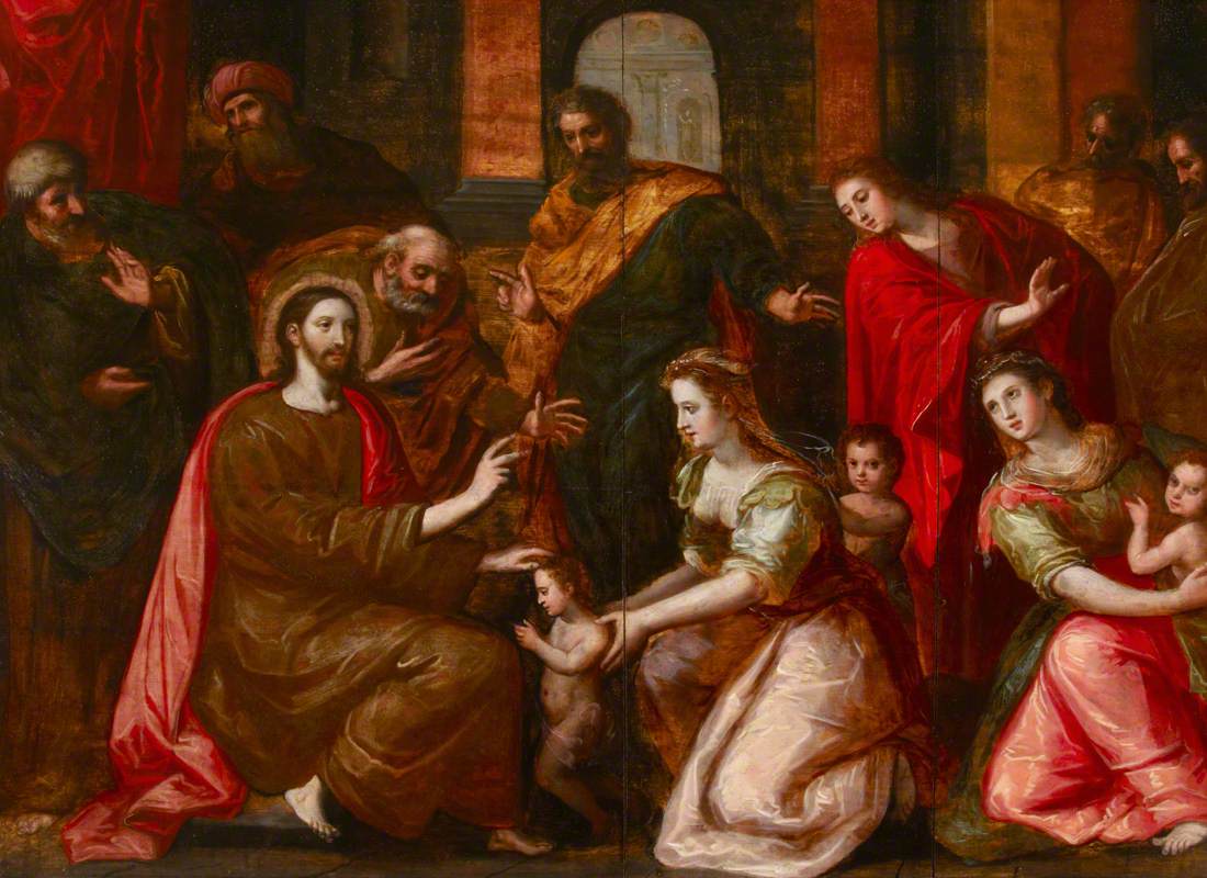 Christ Blessing the Little Children (Sinite Parvulos) by Adam van Noort – Hand-Painted Oil Painting Reproduction
