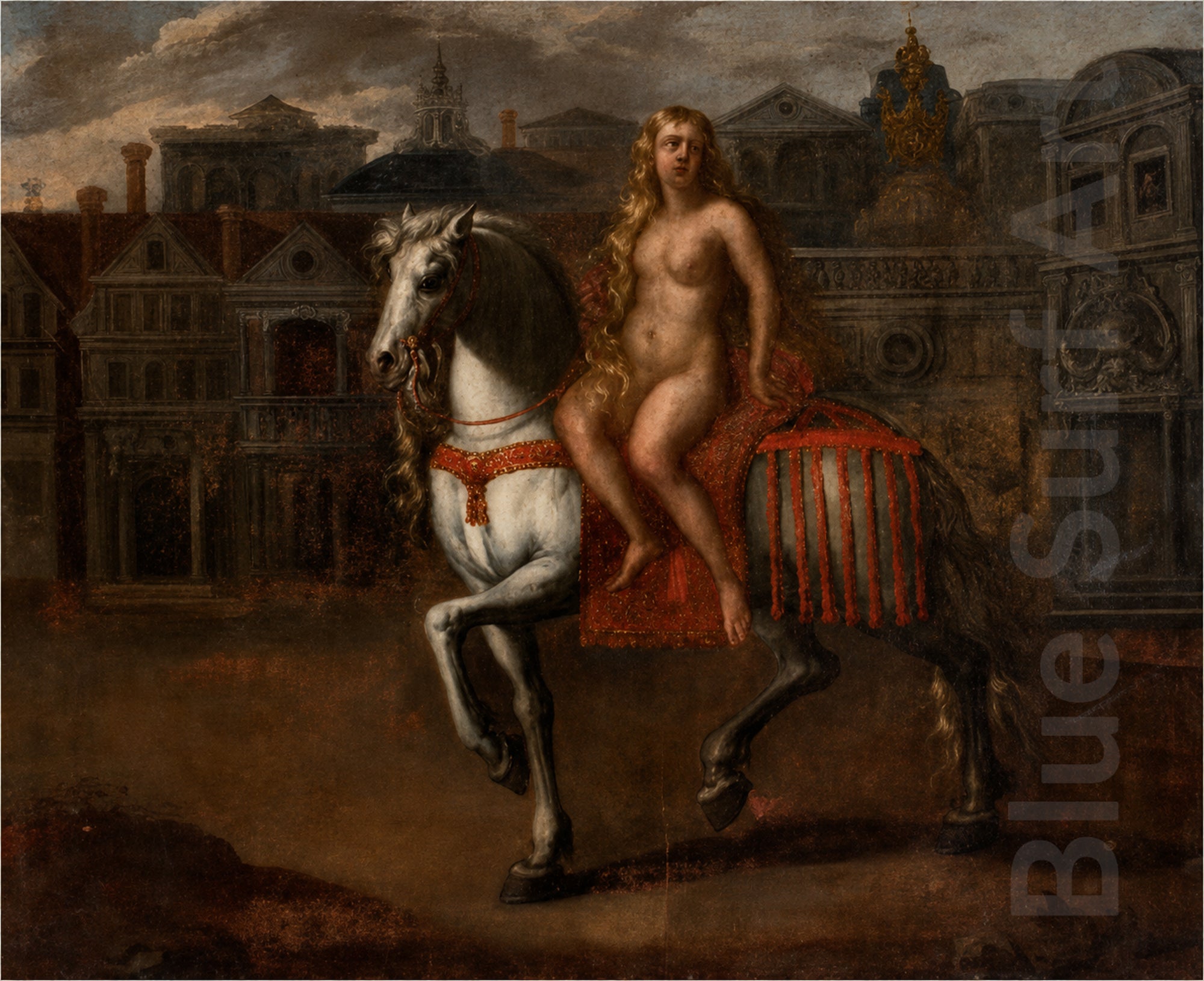 Lady Godiva (1586) by Adam van Noort, a Flemish Renaissance masterpiece depicting the legendary noblewoman. Museum-quality hand-painted oil painting reproductions available.