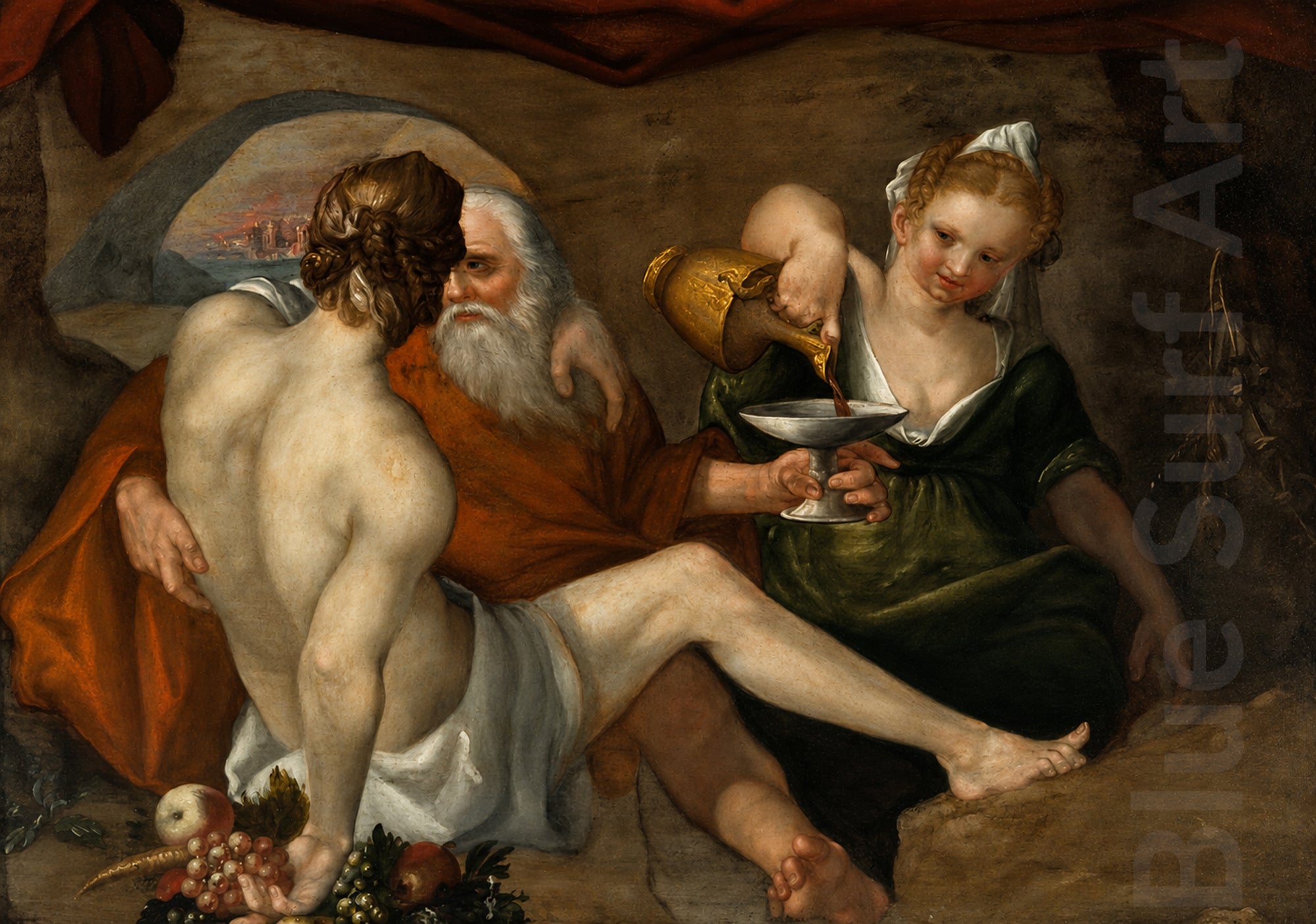 Lot and His Daughters by Adam van Noort – Hand-Painted Oil Painting Reproduction