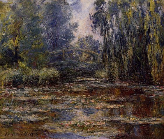 Claude Monet Water Lily Pond and Bridge Oil Painting