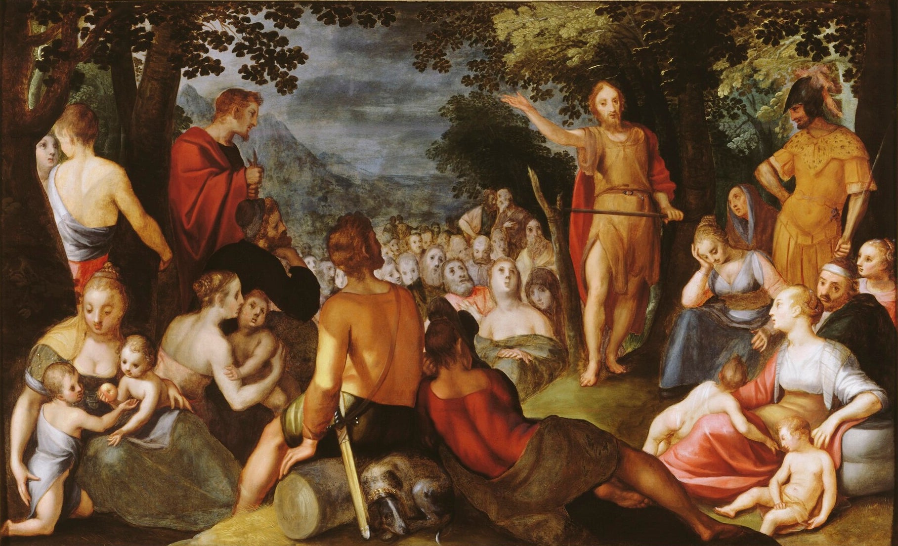 Preaching of John the Baptist (1601) by Adam van Noort – Hand-Painted Oil Painting Reproduction