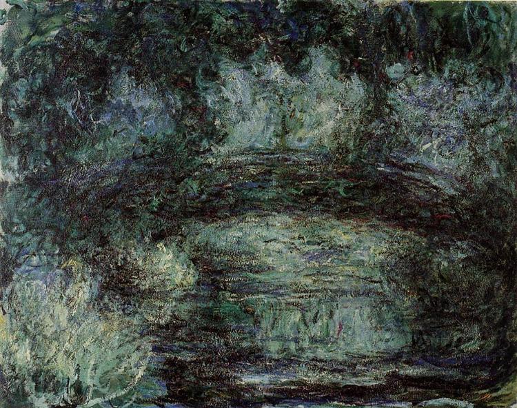 Discover Claude Monet’s atmospheric late-period masterpiece The Japanese Bridge in a handmade oil on canvas reproduction with worldwide shipping.
