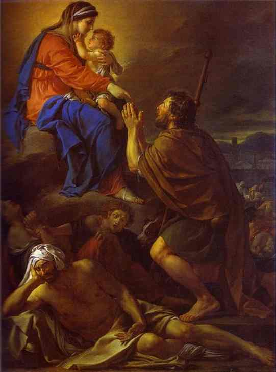 Museum-quality reproduction of David’s Saint Roch Interceding with the Virgin (1780). Hand-painted, custom sizes, photo preview, global shipping.