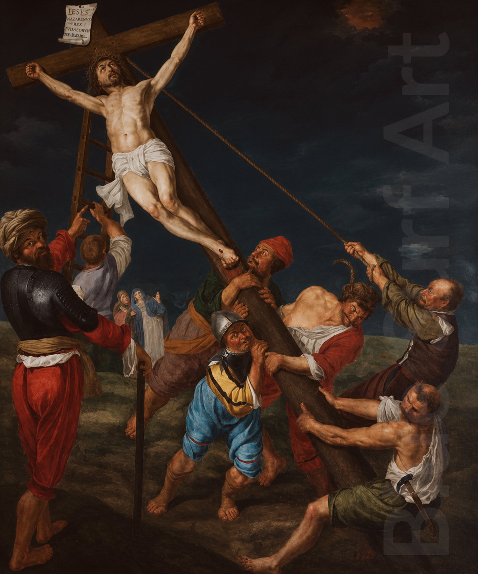 The Raising of the Cross (Kruisoprichting) by Adam van Noort – Hand-Painted Oil Painting Reproduction