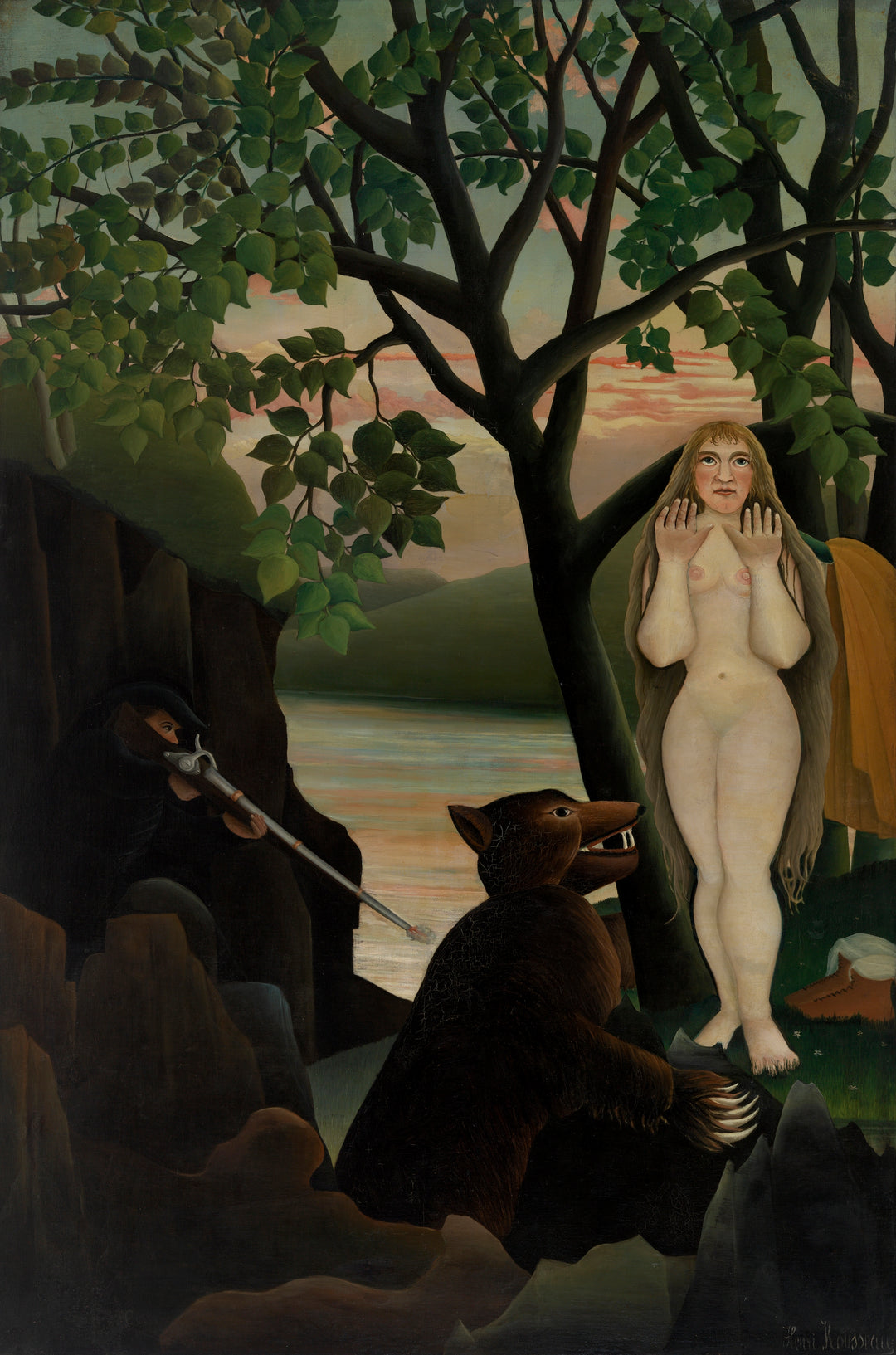 Unpleasant Surprise (Mauvaise surprise) 1901 Henri Rousseau Wall Art Gift Canvas Art Painting