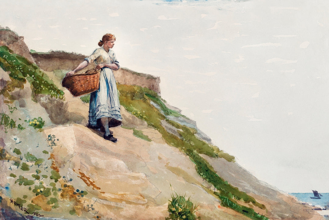 Girl Carrying a Basket (1882) Painting by Winslow Homer Seascape Painting