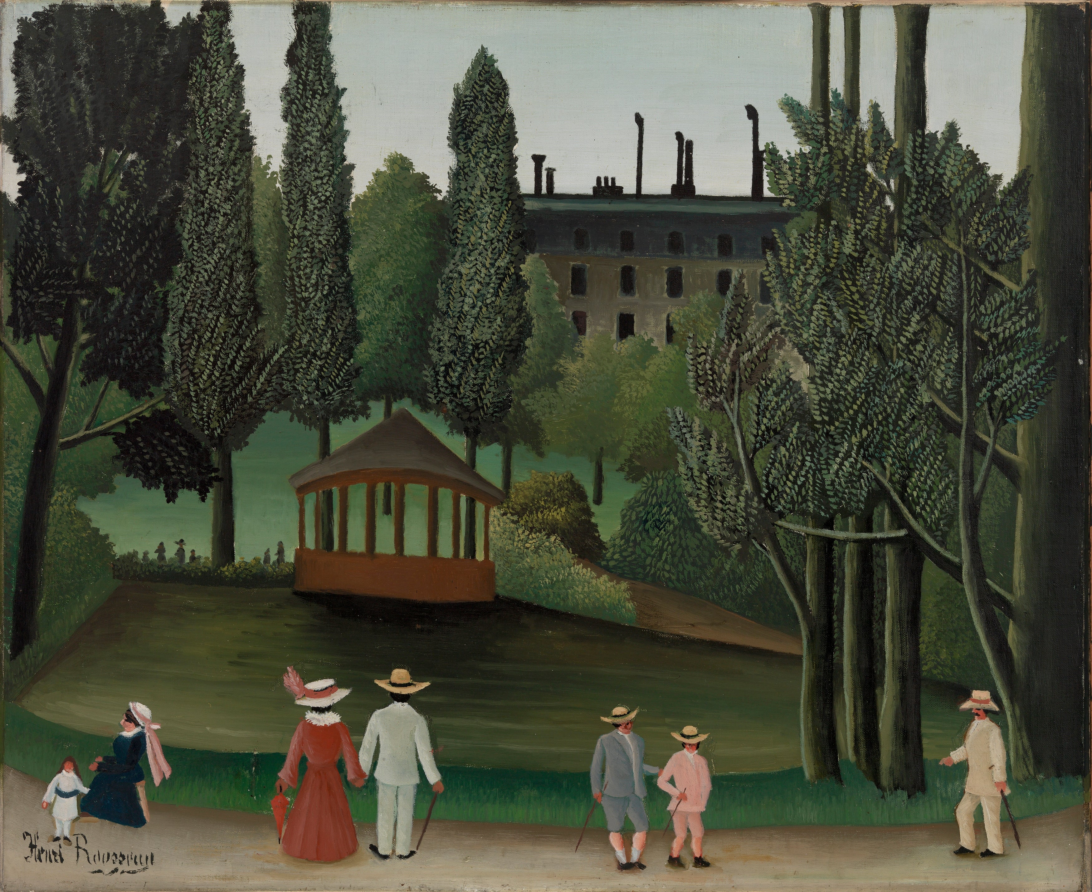 View of Montsouris Park, the Kiosk (Vue du Parc Montsouris, Le Kiosque) Henri Rousseau Wall Art Gift Canvas Art Painting