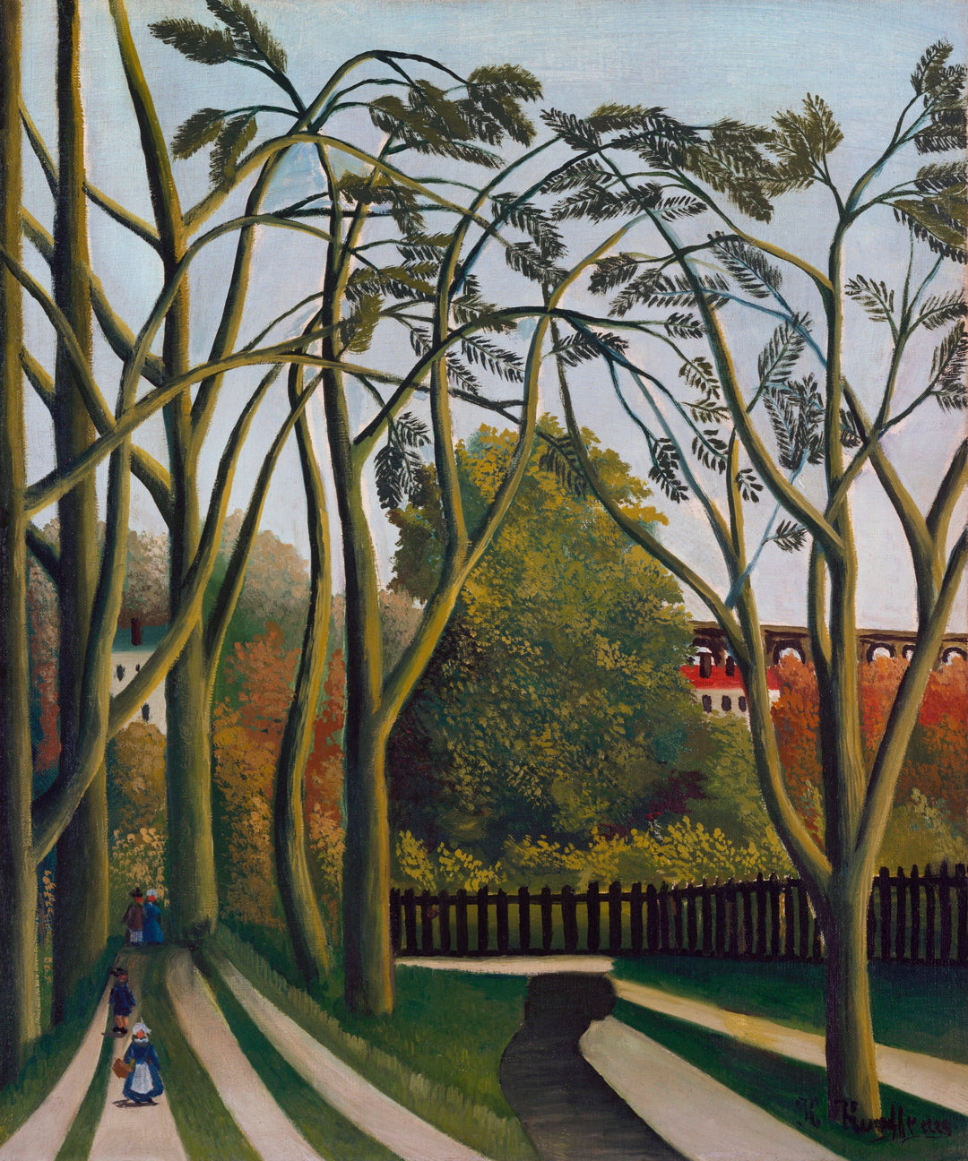 The Banks of the Bièvre near Bicêtre (ca. 1908–1909) Henri Rousseau Wall Art Gift Canvas Art Painting. Blue Surf Art