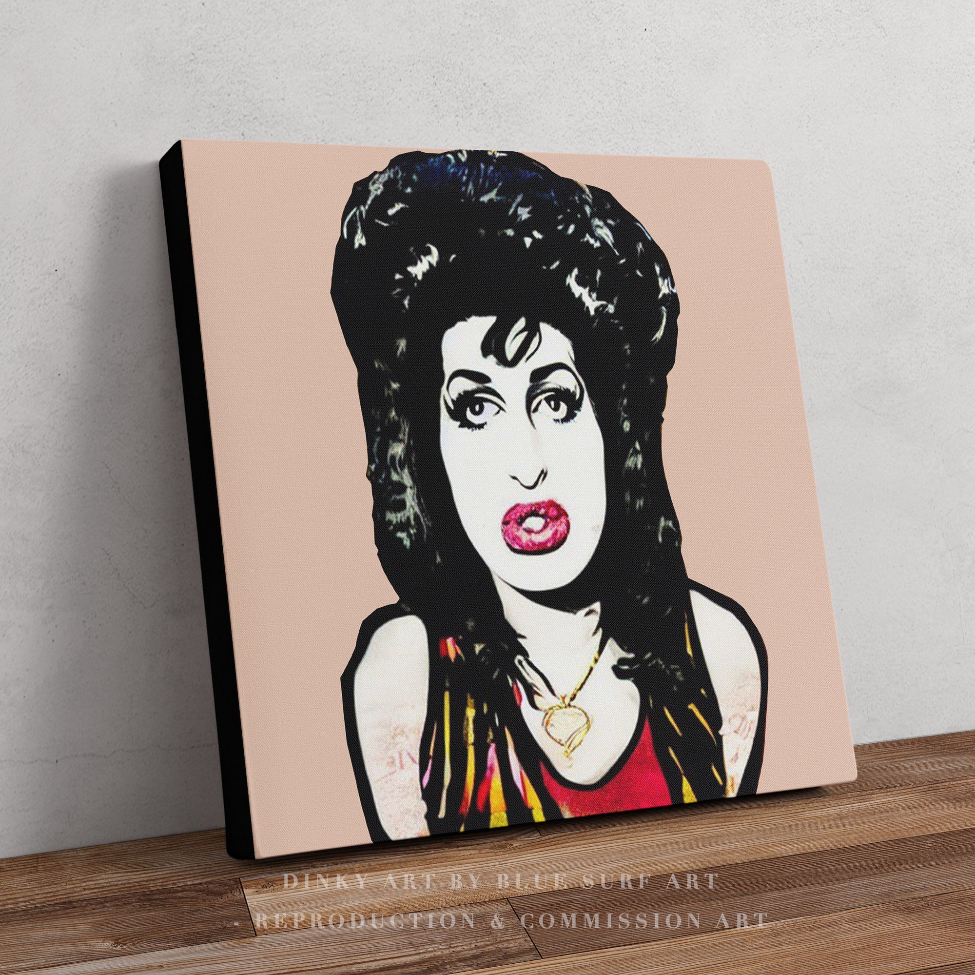 Amy Winehouse POP ART Wall Art Original Oil Painting on Canvas by Blue Surf Art