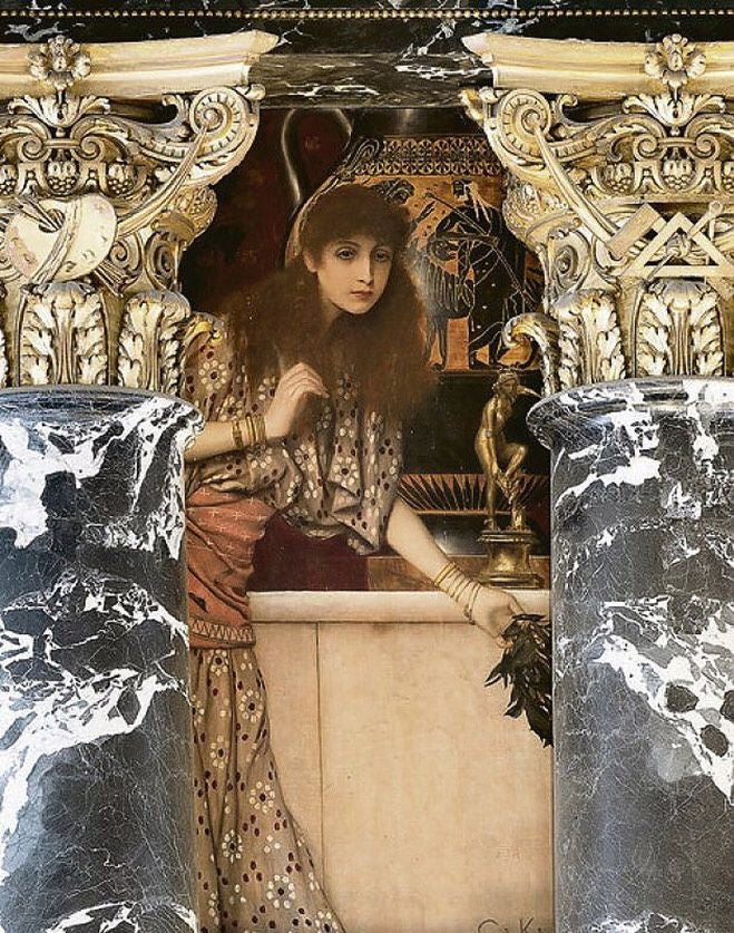 Ancient Greece II (Girl from Tanagra) painting by Gustav Klimt Blue Surf Art Ancient Greece II (Girl from Tanagra) painting by Gustav Klimt Blue Surf Art