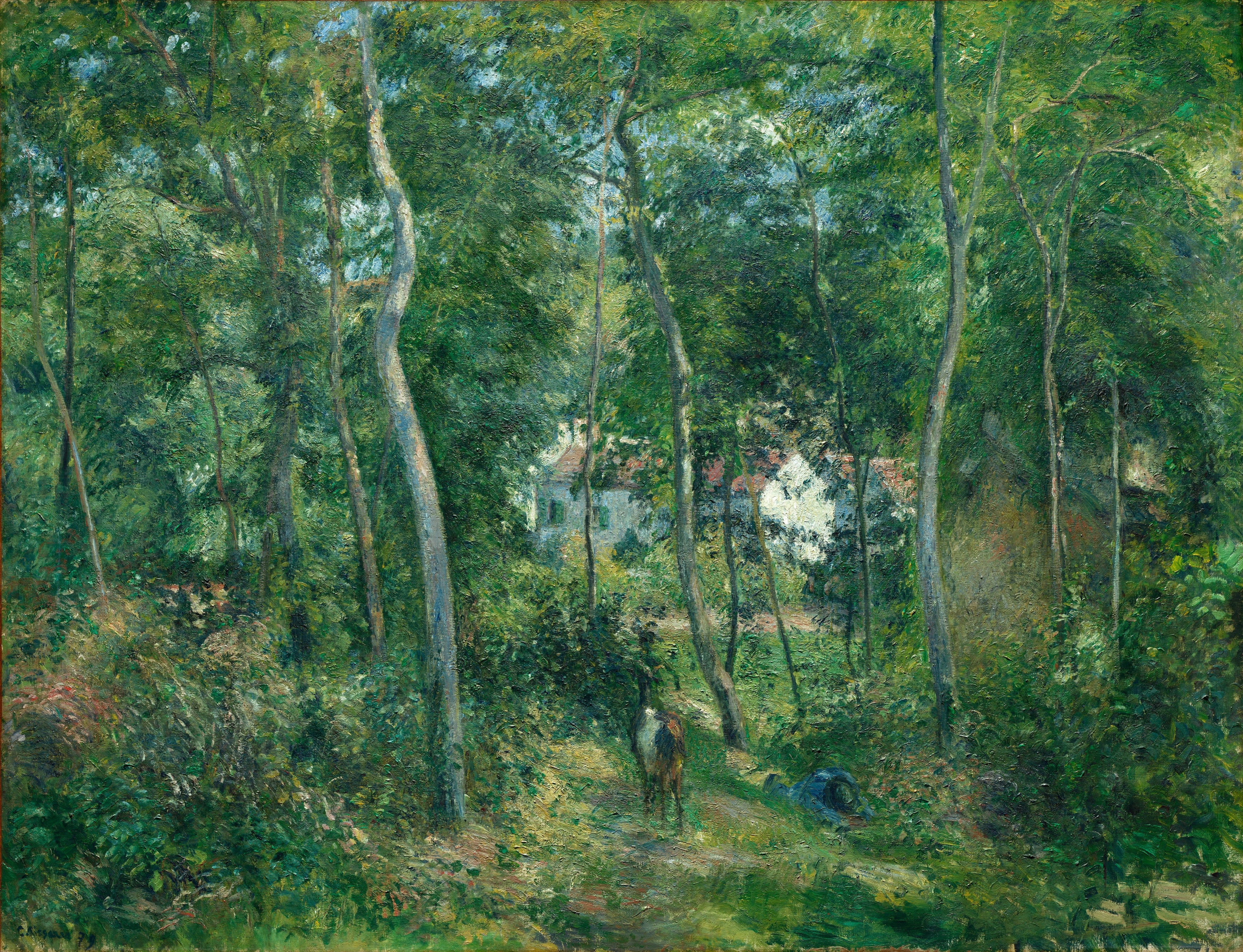Edge of the Woods Near L'Hermitage, Pontoise (1879) Camille Pissarro