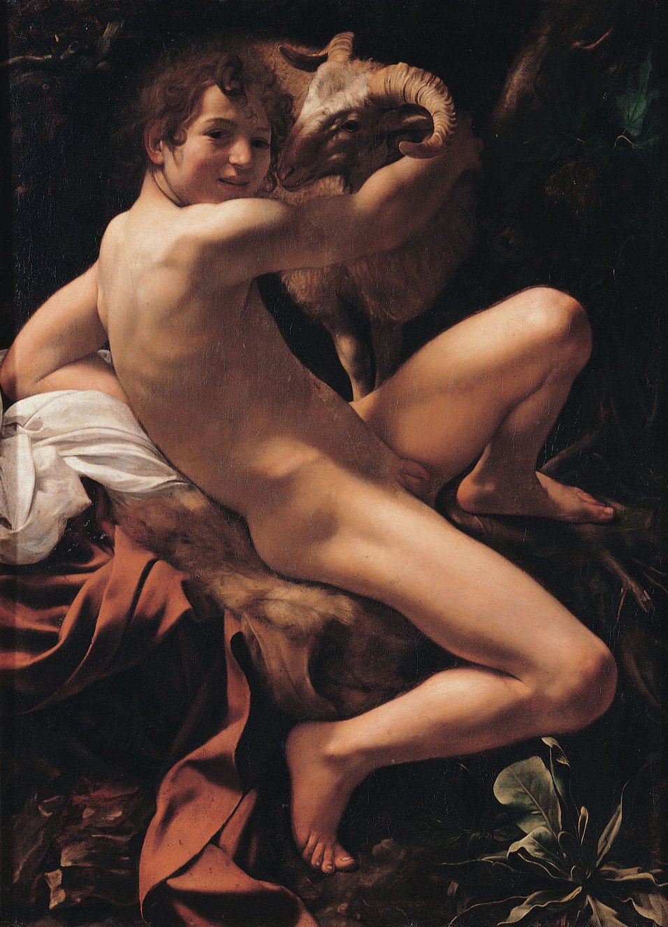 Saint John the Baptist (Youth with a Ram) Painting by Caravaggio