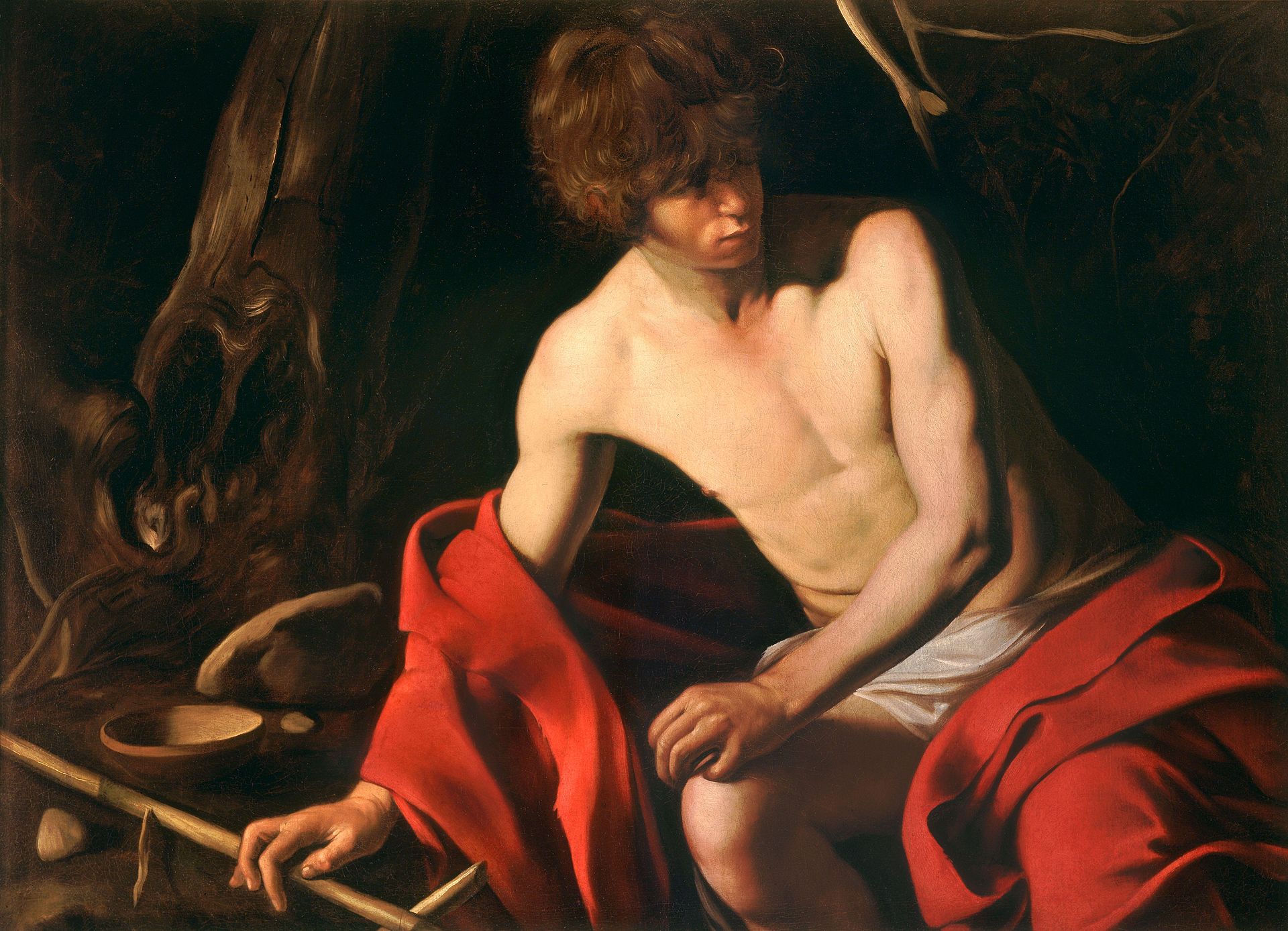 Saint John the Baptist (Rome, Corsini) Painting by Caravaggio