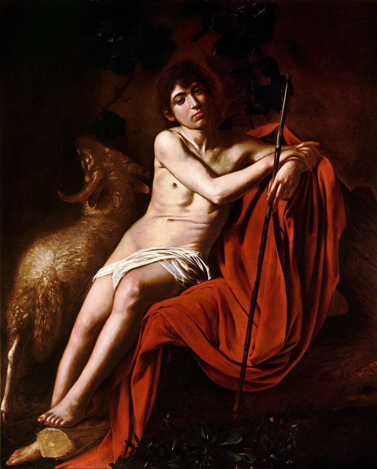 Saint John the Baptist (Rome, Borghese) Painting by Caravaggio