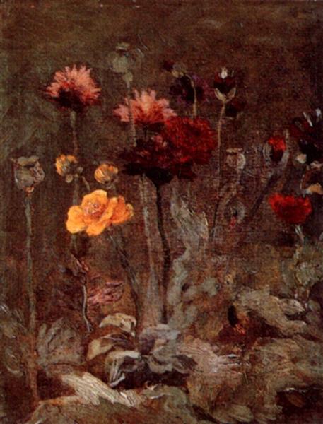 Still Life with Scabiosa & Ranunculus (1886) by Van Gogh — Paris Flower Painting