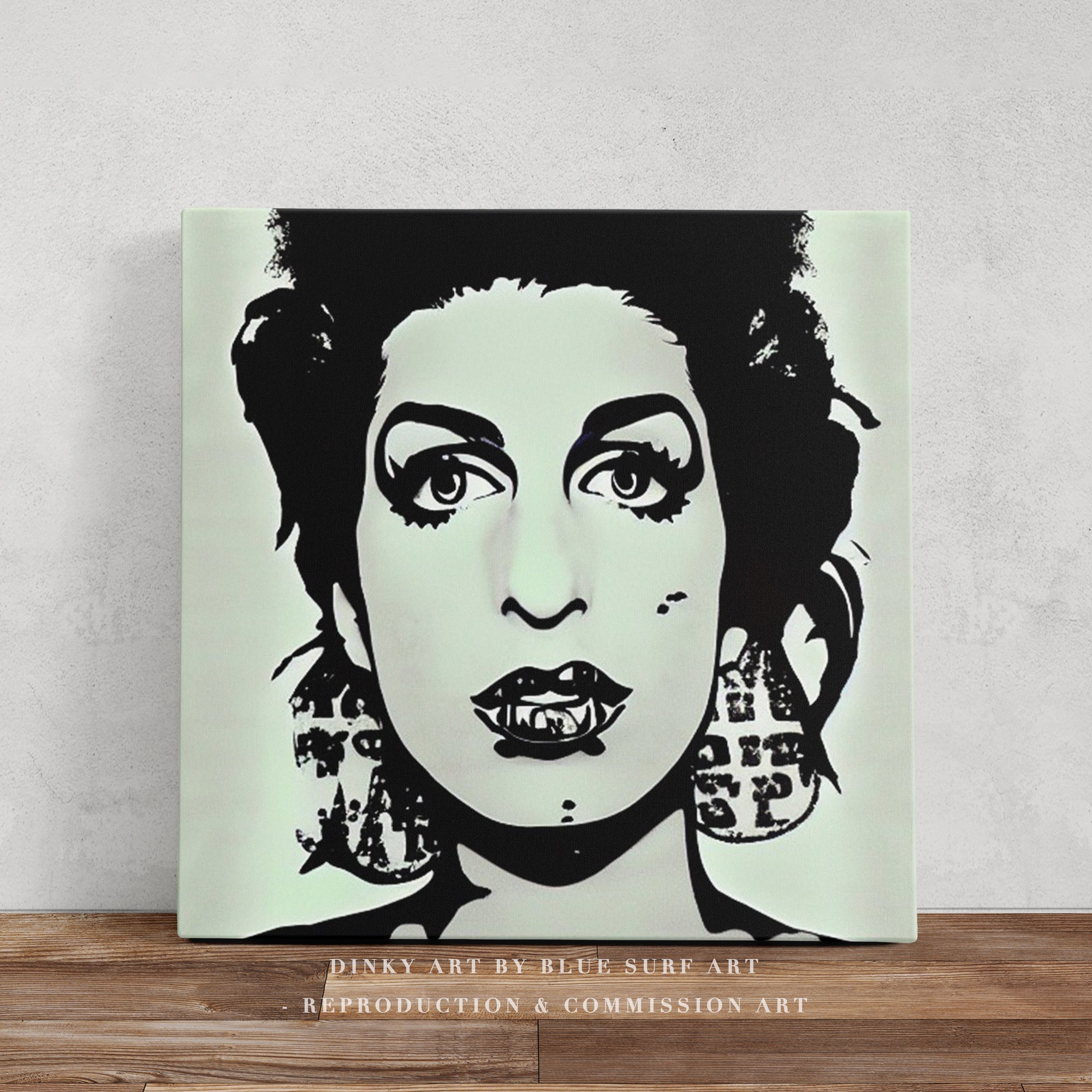 Amy Winehouse POP ART Wall Art Original Oil Painting on Canvas by Blue Surf Art