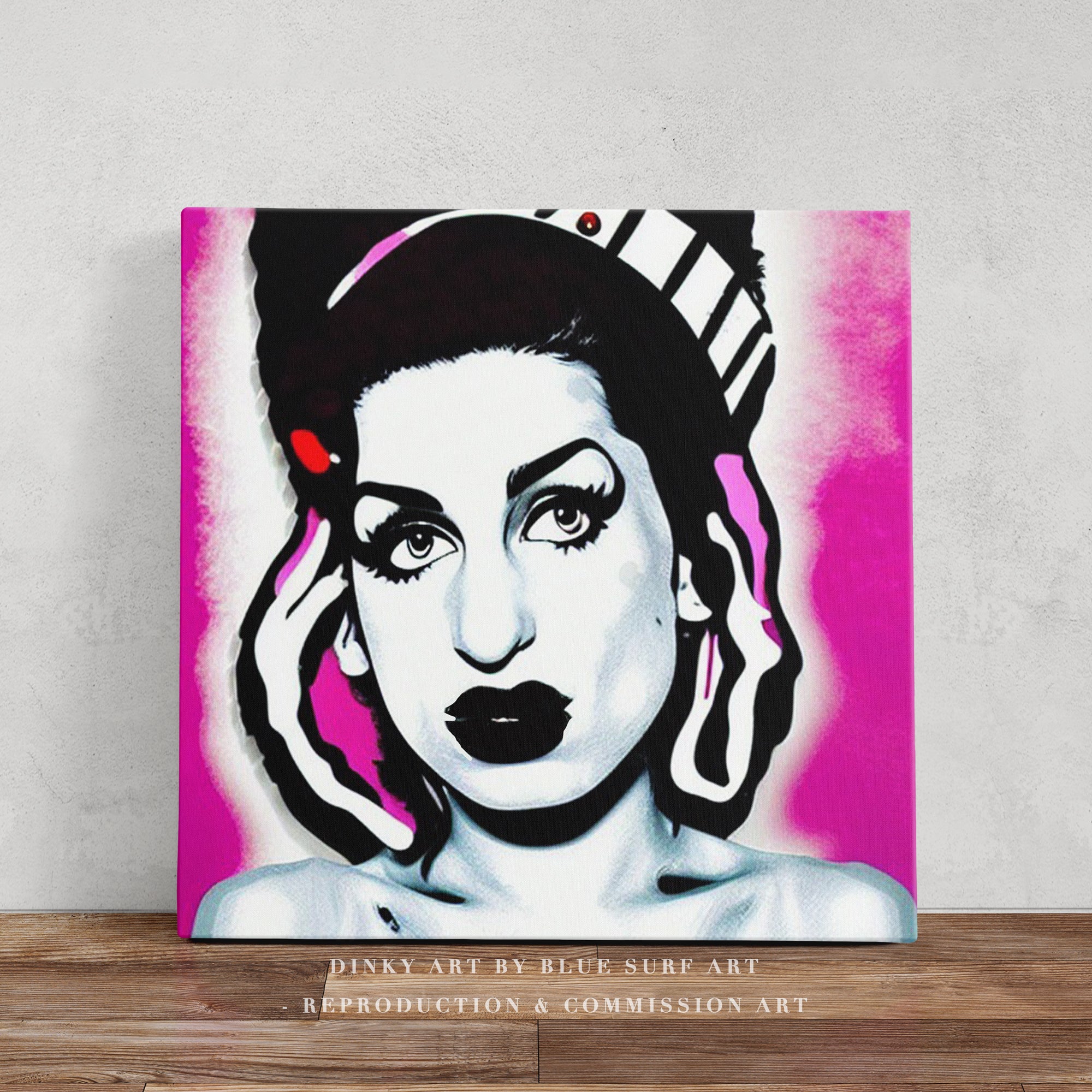 Amy Winehouse POP ART Wall Art Original Oil Painting on Canvas by Blue Surf Art