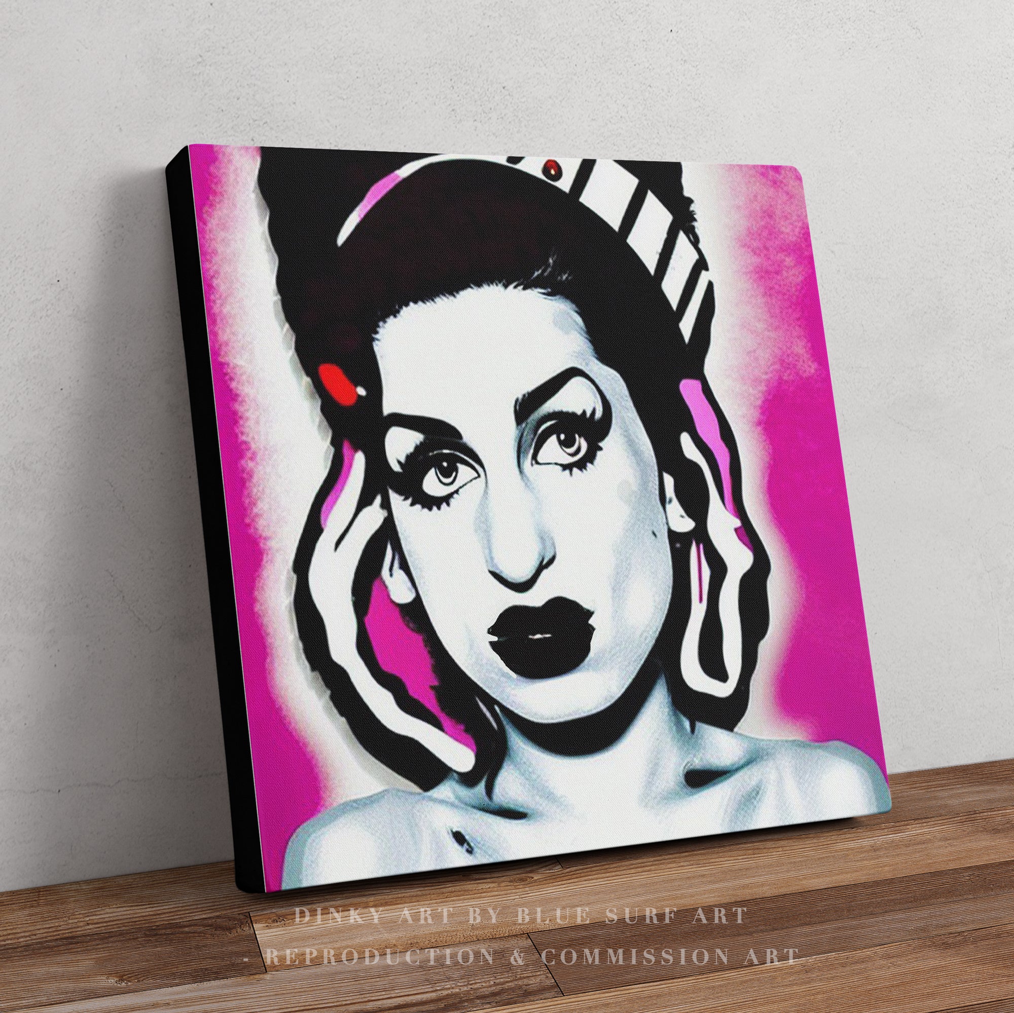 Amy Winehouse POP ART Wall Art Original Oil Painting on Canvas by Blue Surf Art