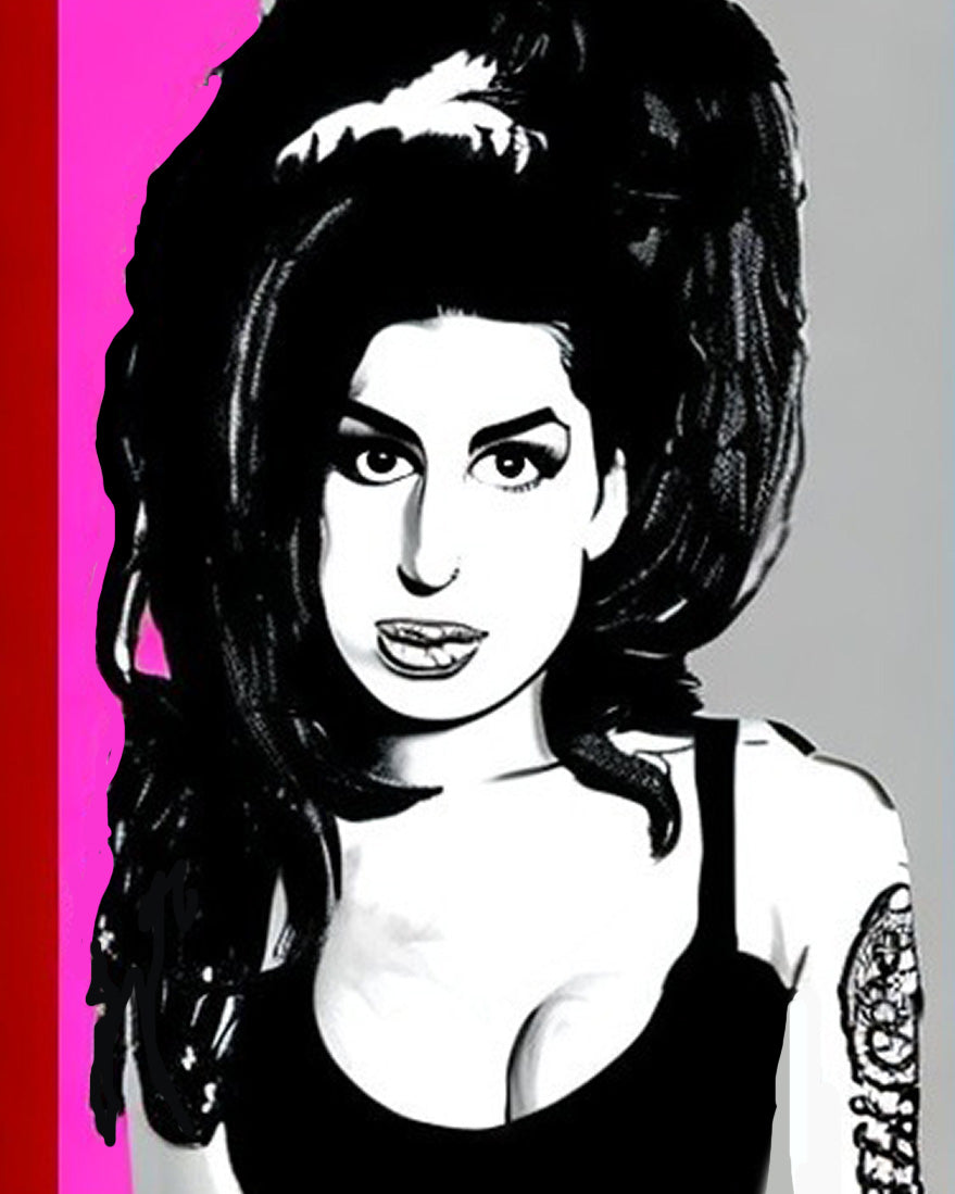 Amy Winehouse POP ART Wall Art 100% Hand Painted Art Painting by Blue Surf Art