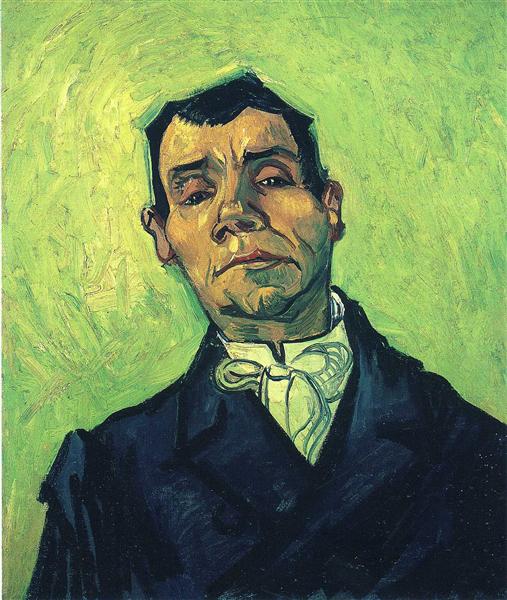 Painting of a man with a green background. Portrait of a Man – Van Gogh (1888) | Kröller-Müller Museum