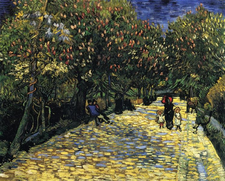 Avenue with Flowering Chestnut Trees at Arles (1889) by Van Gogh — Private Collection