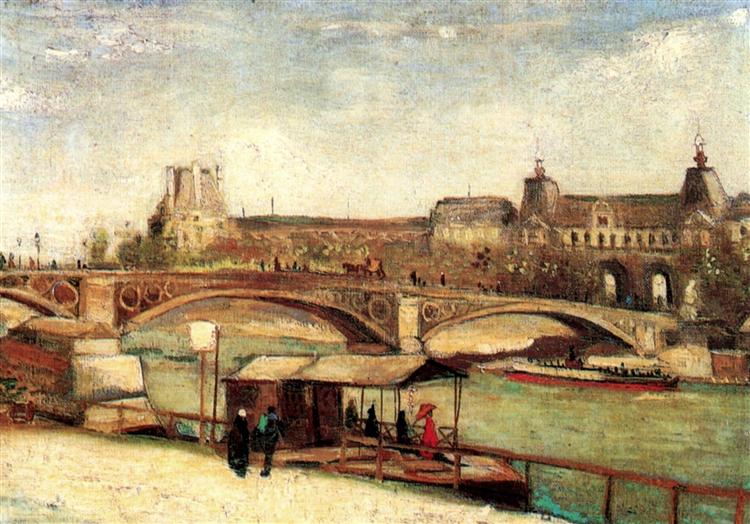 The Pont du Carrousel and the Louvre (1886) by Van Gogh — Private Collection