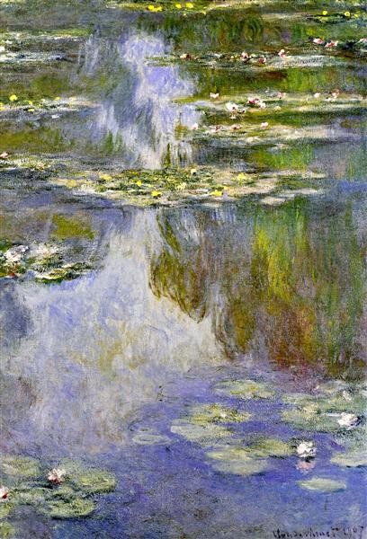 Explore Water Lilies (1907) by Claude Monet, a beautiful circular Impressionist masterpiece recreated as a museum-quality oil painting reproduction.