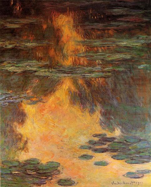 Water Lilies 1907 by Claude Monet | Impressionist Oil Painting Reproduction