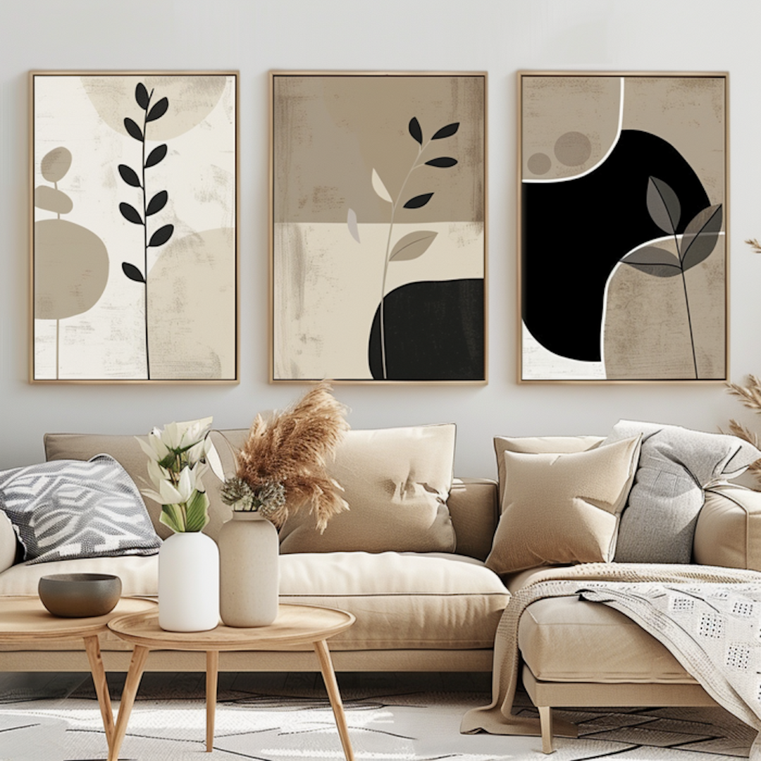 Abstract Wall Art Print Set Three Painting Minimalist Paintings No. #8