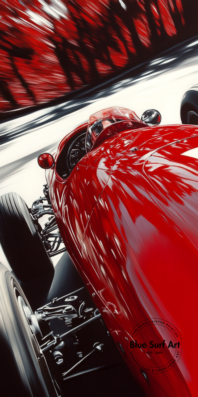 Close-up Formula racing pop art bursting with speed and motion. A bold transportation artwork for modern interiors and motorsport lovers.