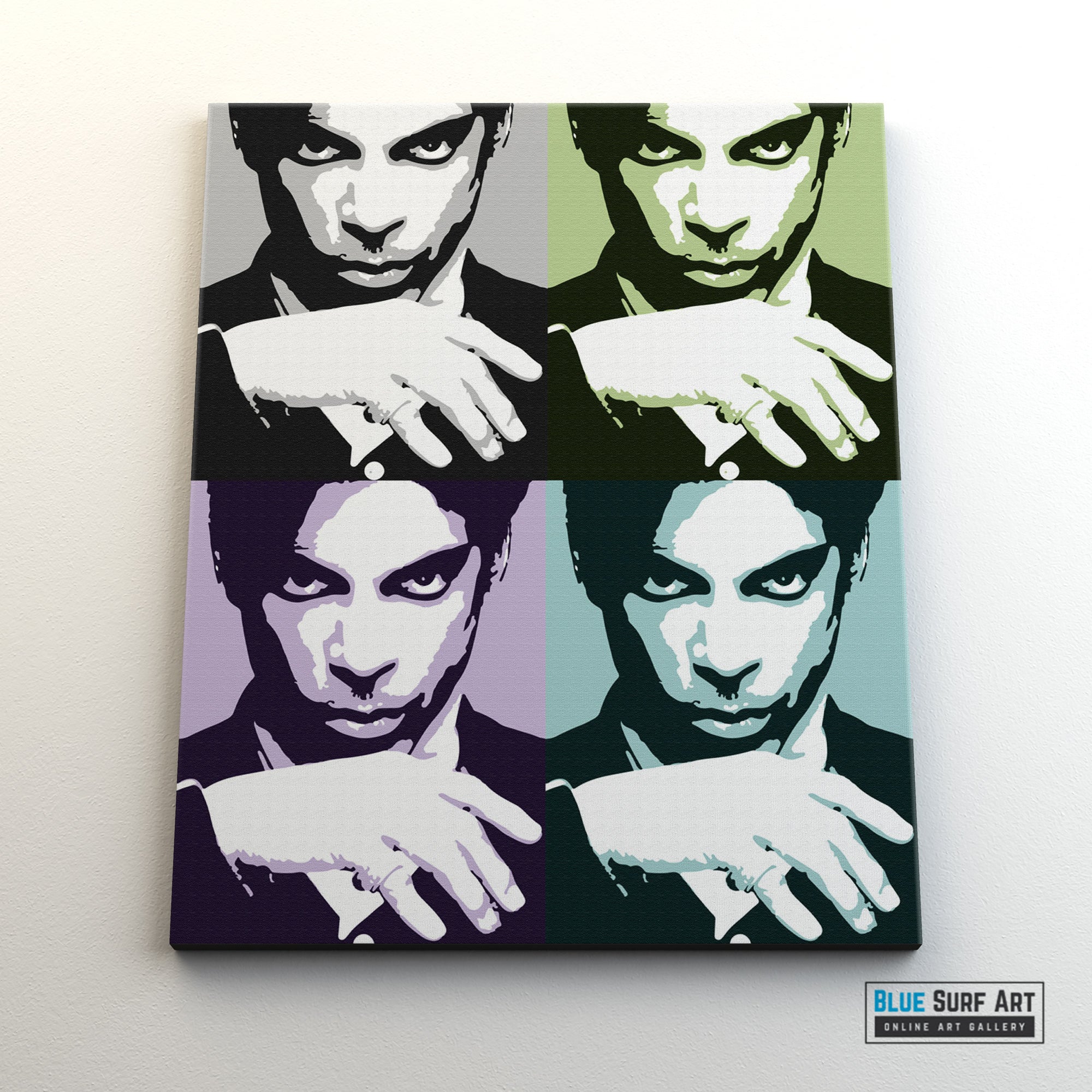 Prince Rogers Nelson Wall Art Prince Hand Painted Pop Art Painting Pop Art Canvas by Blue Surf Art