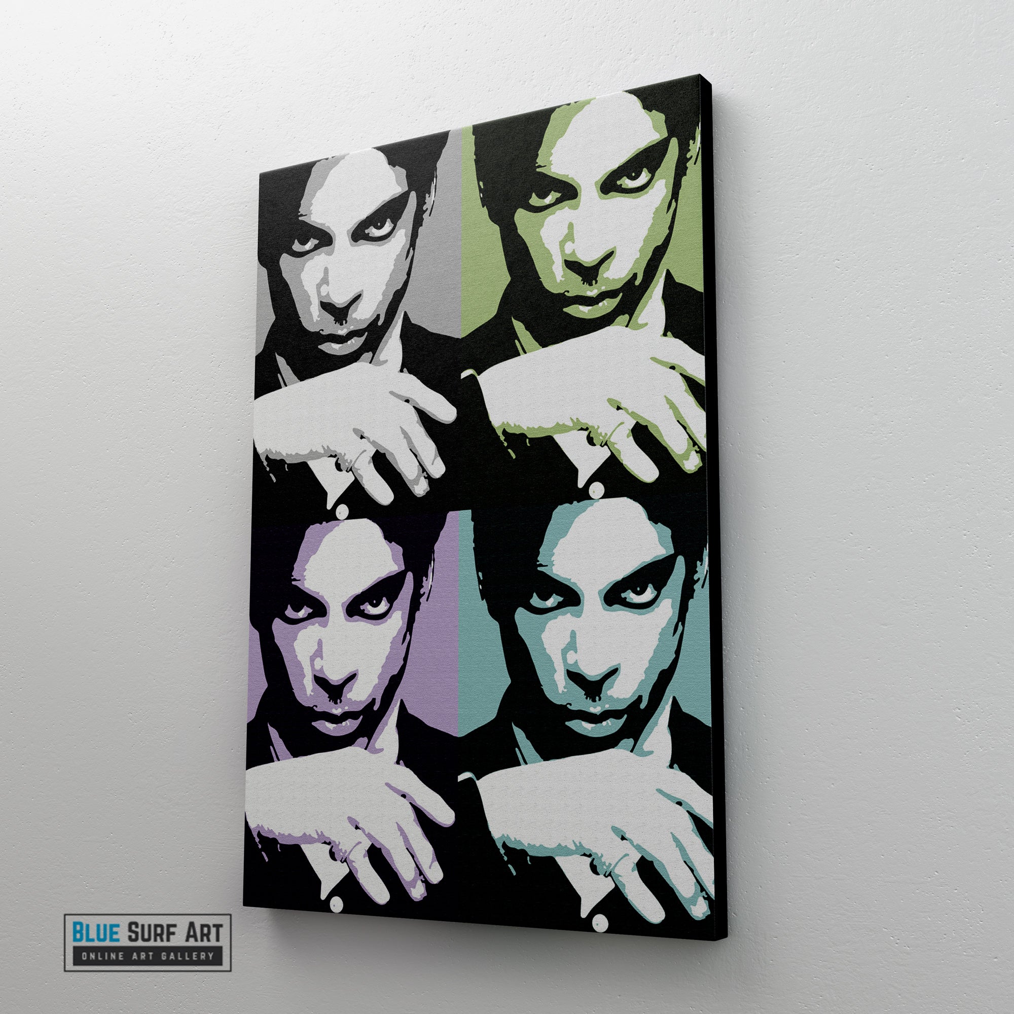 Prince Rogers Nelson Wall Art Prince Hand Painted Pop Art Painting Pop Art Canvas by Blue Surf Art