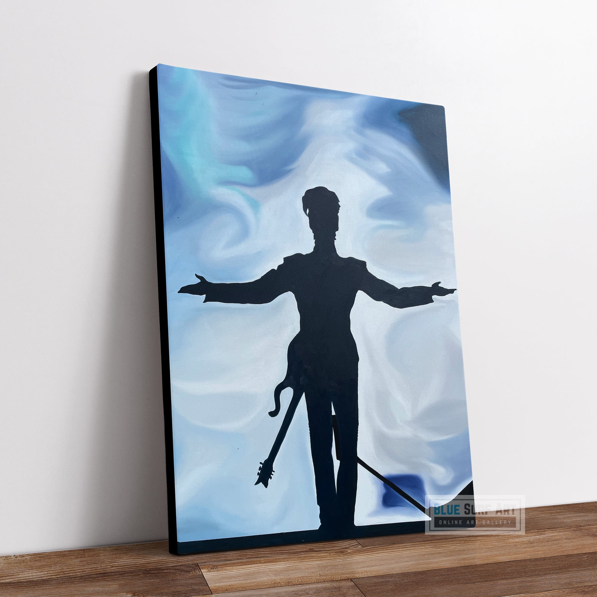 Prince Rogers Nelson Wall Art Prince on Stage Hand Painted Painting. Prince Performing on stage art, prince purple rain canvas art painting