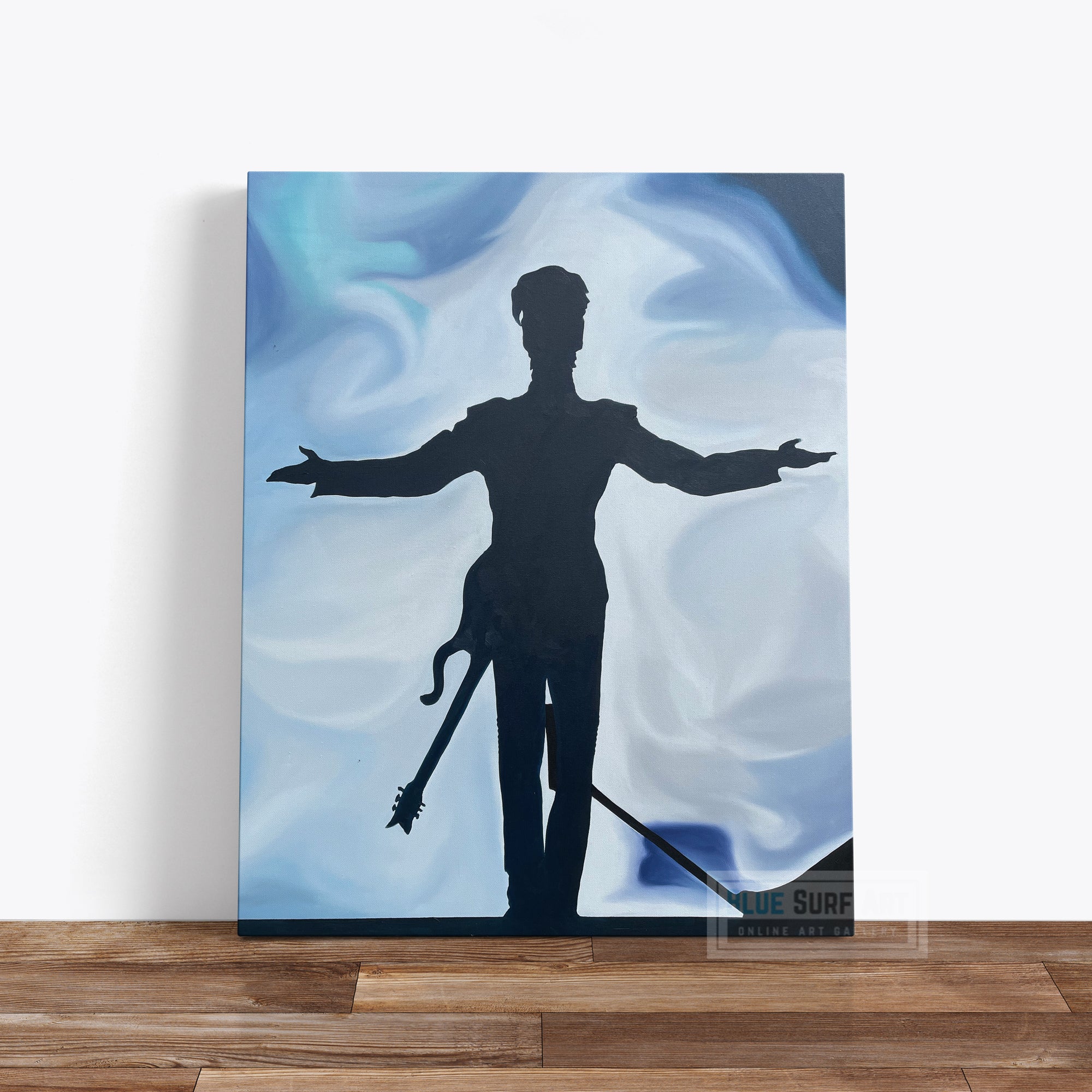 Prince Rogers Nelson Wall Art Prince on Stage Hand Painted Painting. Prince Performing on stage art, prince purple rain canvas art painting