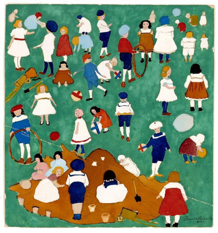 Children on the grass