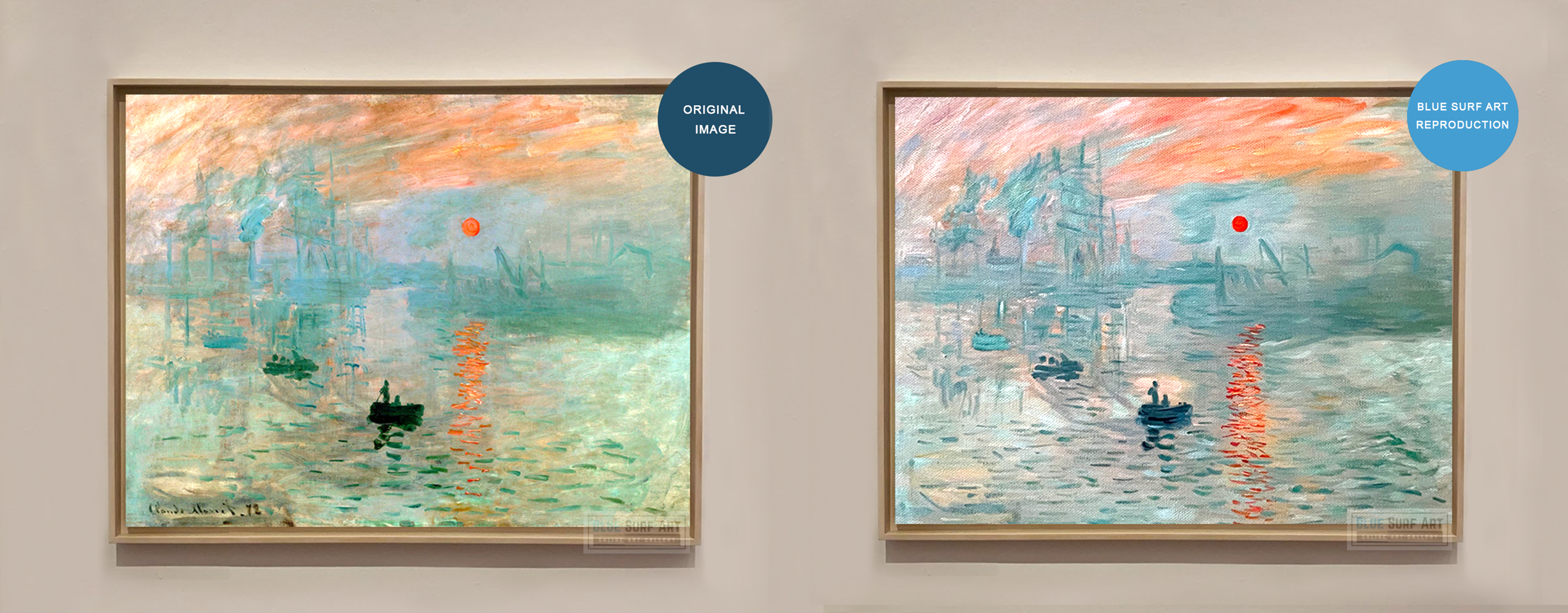 Impression Sunrise Claude Monet Compares Blue Surf Art Reproduction Painting
