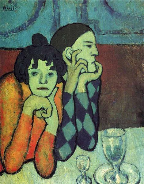 Two acrobats (Harlequin and his companion) Pablo Picasso's Blue Period