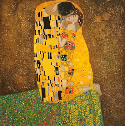 The Kiss by Gustav Klimt, 100% Hand painted art, Oil on Canvas