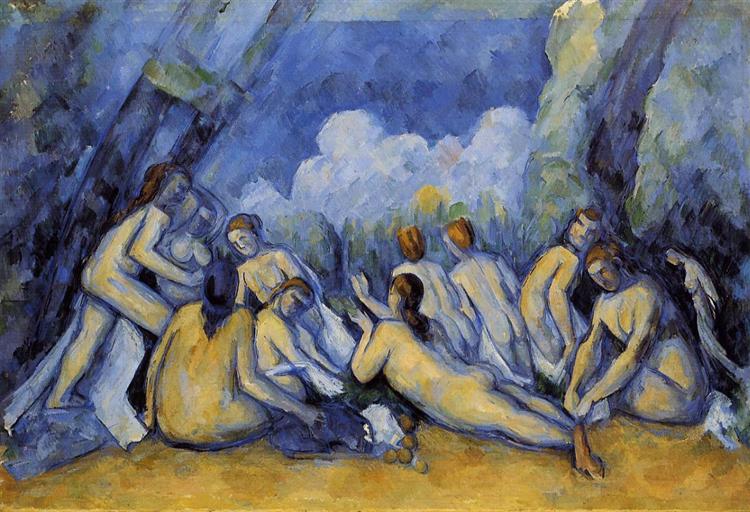 Large Bathers by Paul Cezanne, reproduction painting by blue surf art