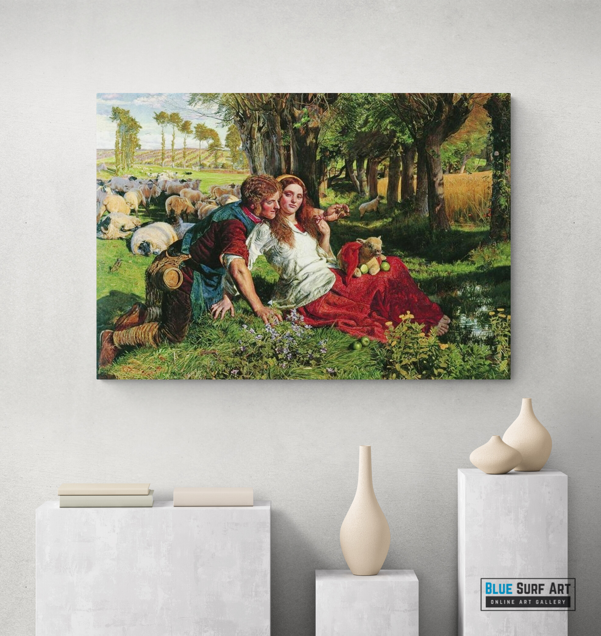 The Hireling Shepherd by William Holman Hunt, reproduction art, most famous art