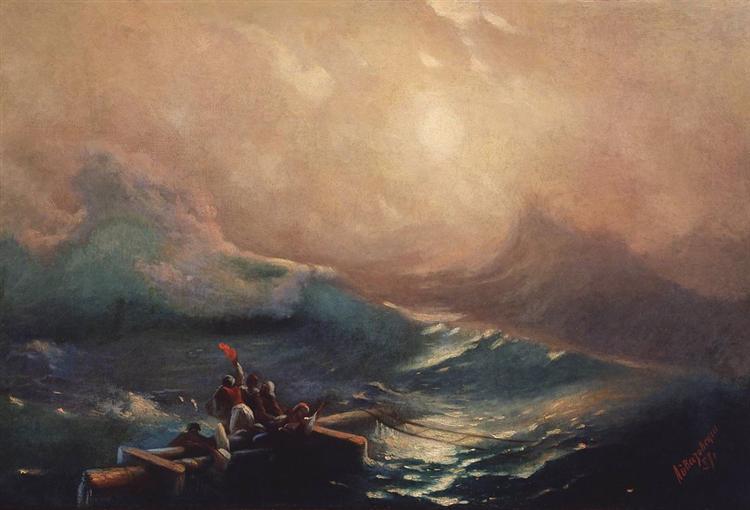The Ninth Wave (1850) by Ivan Aivazovsky Reproduction Painting by