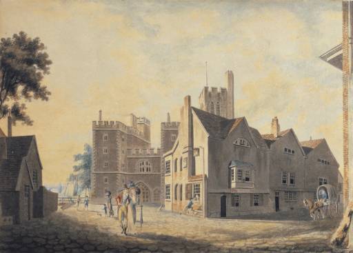 A View of the Archbishop’s Palace, Lambeth by J. M. W. Turner. Turner artworks, Turner canvas art, J. M. W. Turner oil painting, Turner reproduction for sale. Landscape paintings, Turner art decor, Turner oil painting on canvas, Blue Surf Art