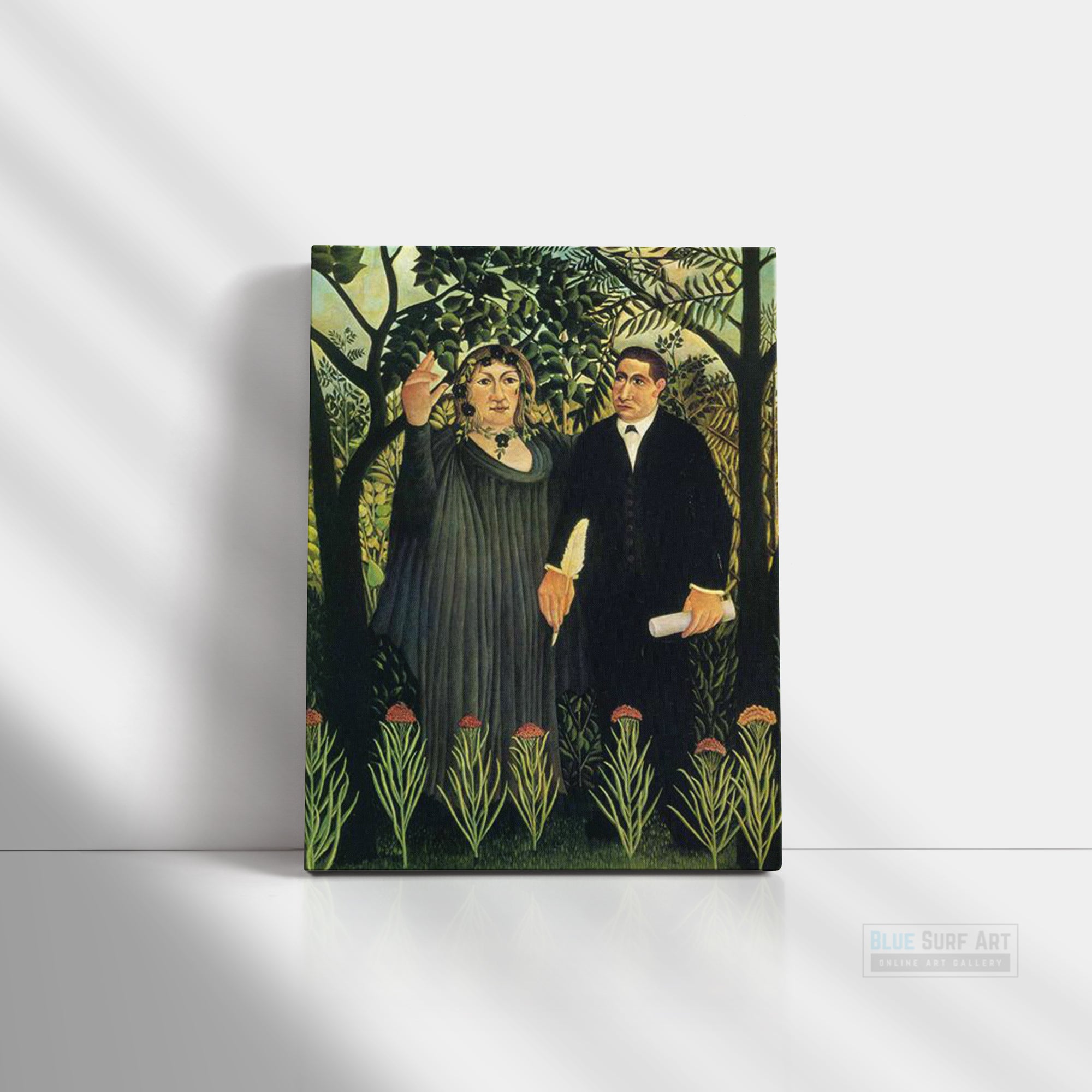 The Muse Inspiring the Poet by Henri Rousseau. 100% Handmade Reproduction