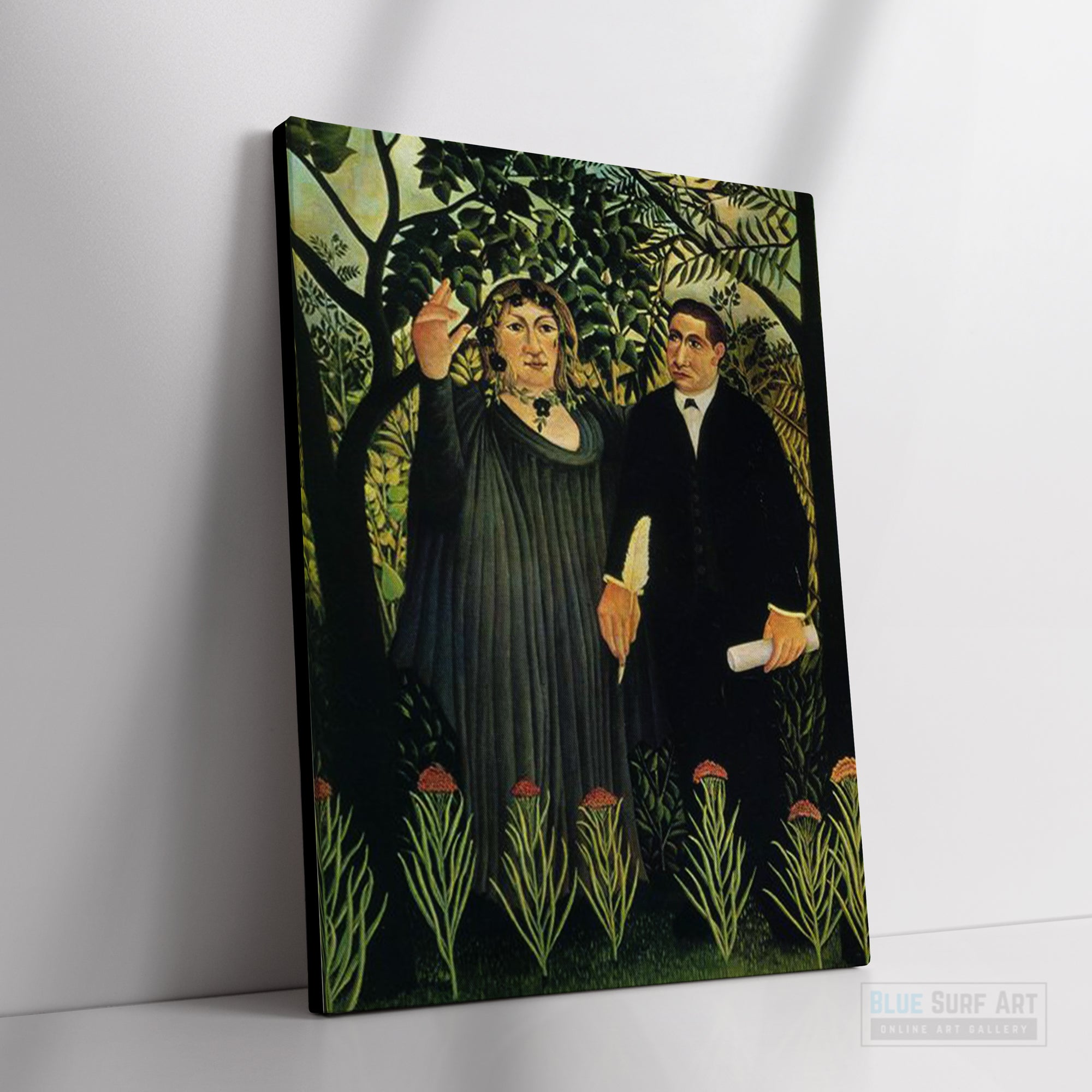 The Muse Inspiring the Poet by Henri Rousseau. 100% Handmade Reproduction