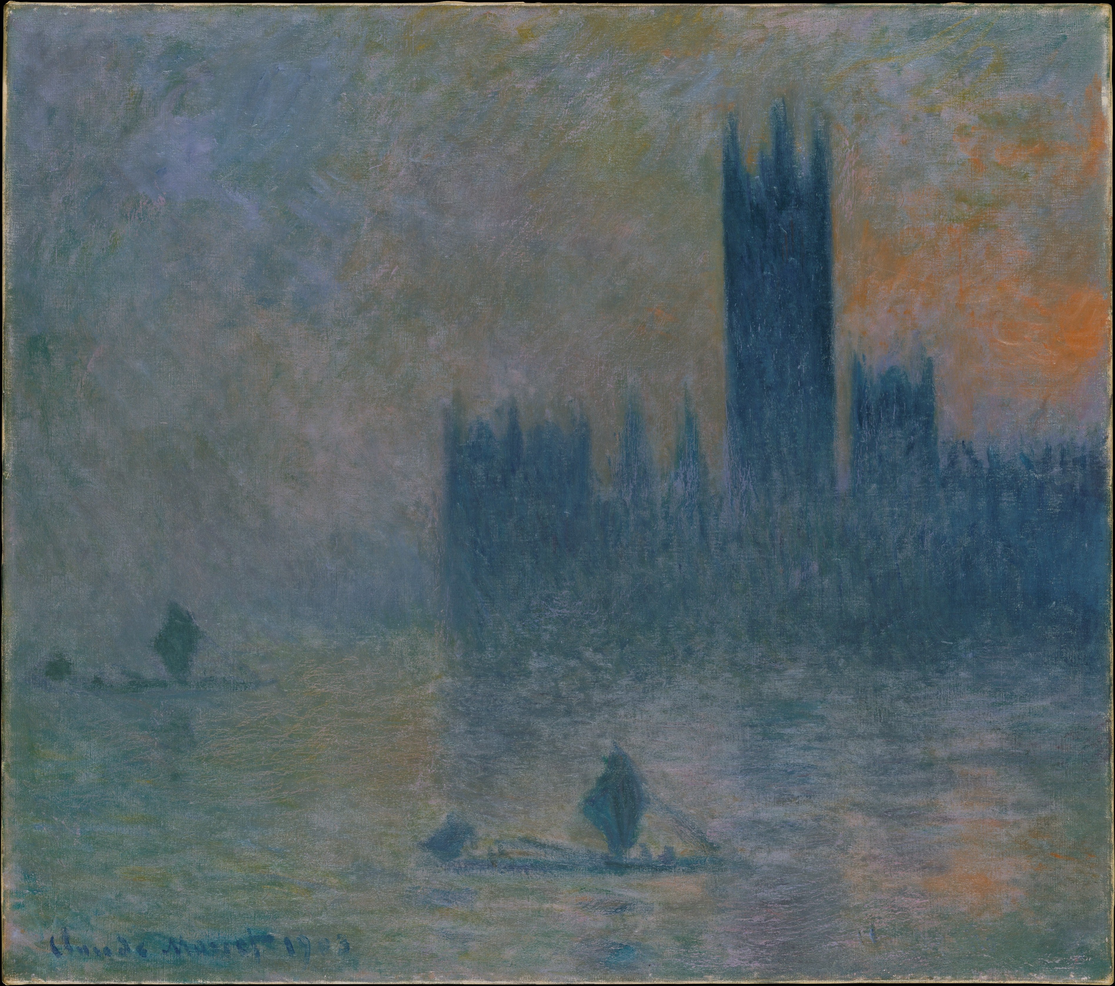 Parliament, Effect of Fog by Claude Monet