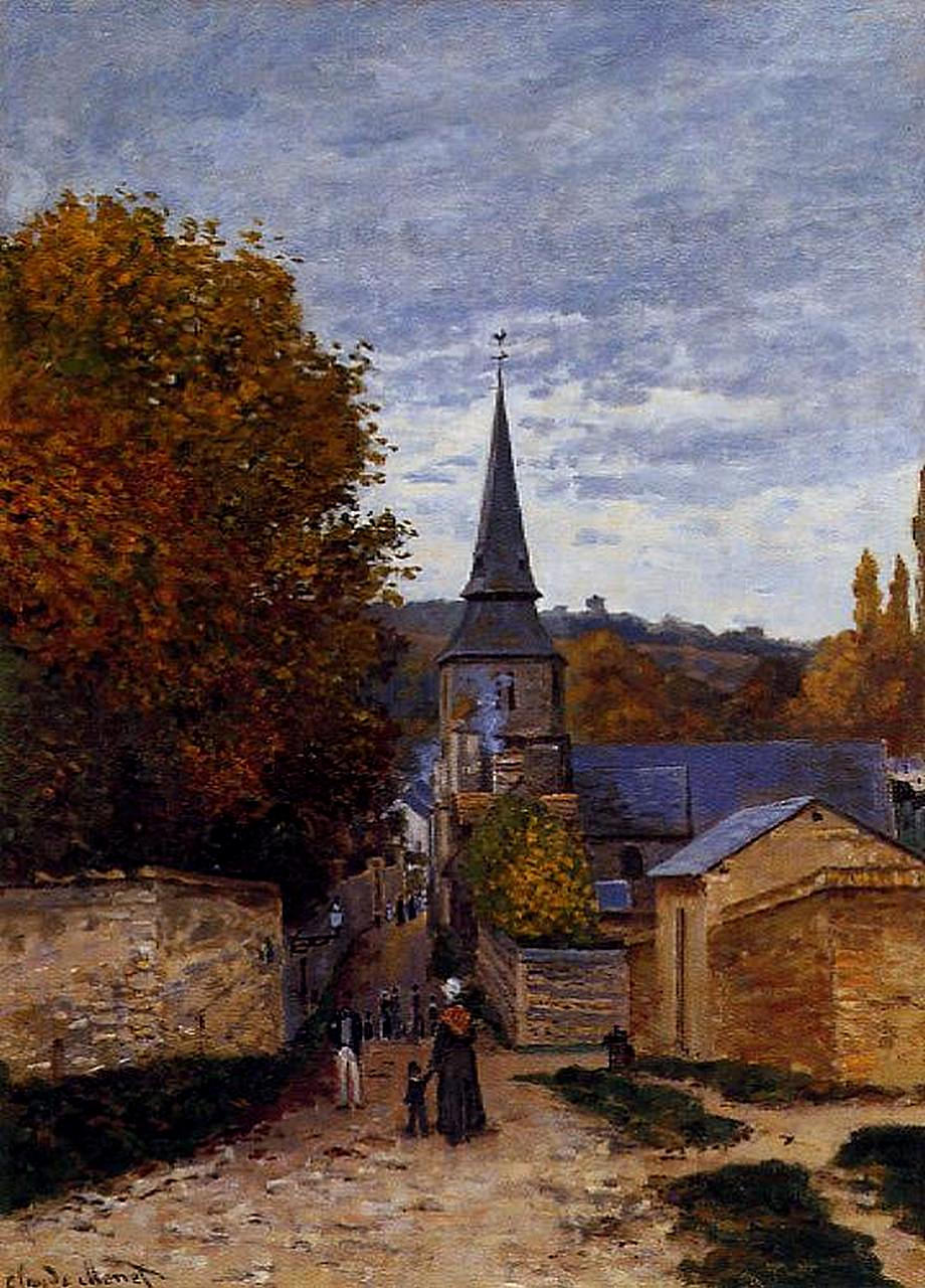 Street in Saint-Adresse by Claude Monet. Blue Surf Art Reproduction