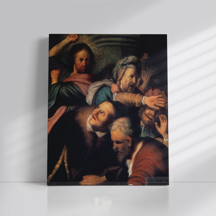 Christ Driving the Money-changers from the Temple by Rembrandt Wall Art Reproduction for Sale by Blue Surf Art - 1